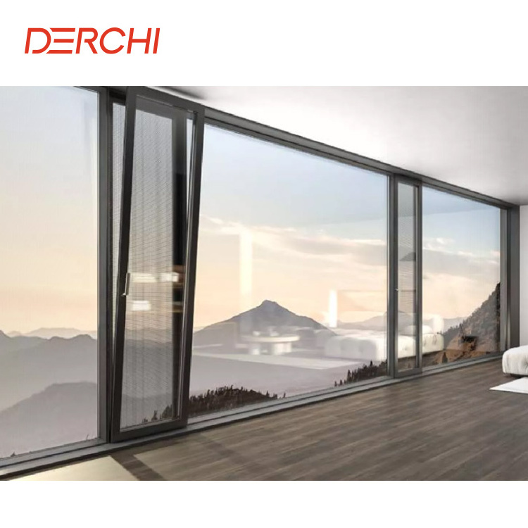 DERCHI Prefabricated casement windows aluminium double glazing tilt and turn window for canada