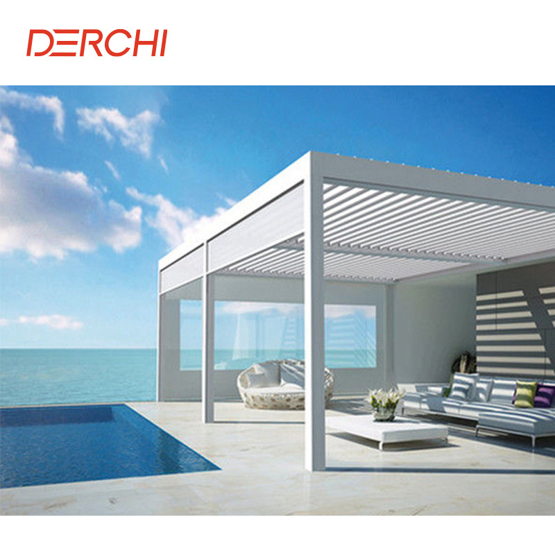 Oem Service Roof Pergola Kits Gazebo Bioclimatique Aluminium Pergola With Led Light