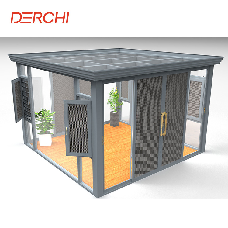 Modern Prefabricated House Free Standing Sunroom Summer Outdoor Garden Glass Houses