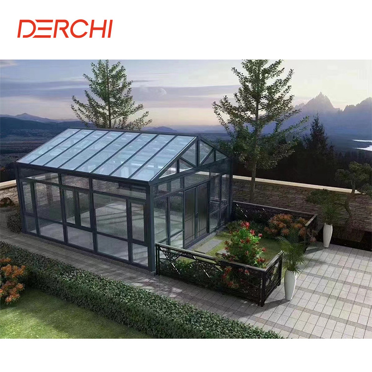 Modern Prefabricated House Free Standing Sunroom Summer Outdoor Garden Glass Houses