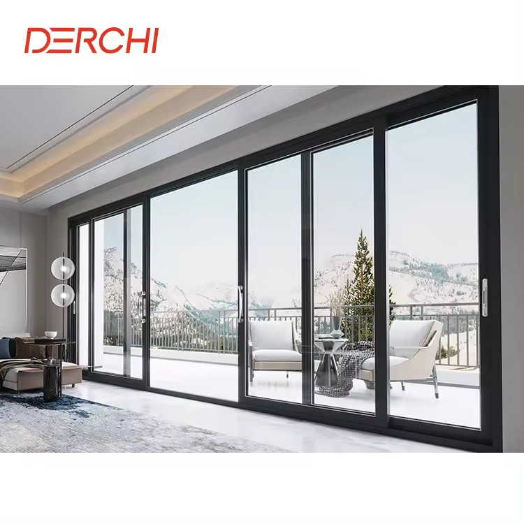 Residential House Commercial Heavy duty thermal break automatic sliding door aluminum patio glass door