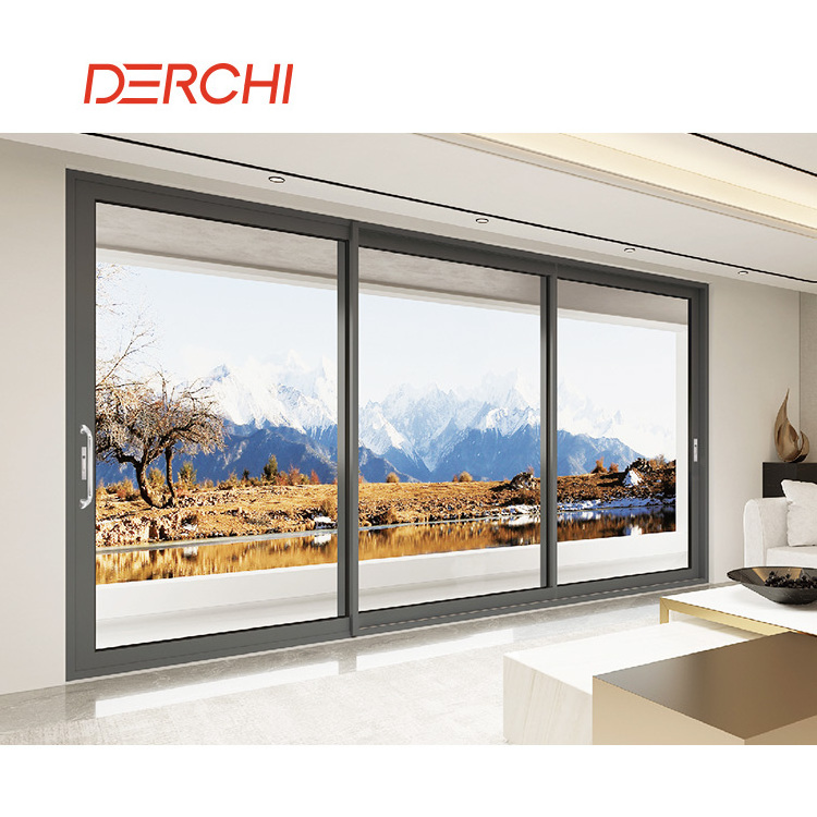 Hurricane Impact Aluminum Slide Door for balcony double Big tempered glass sliding doors