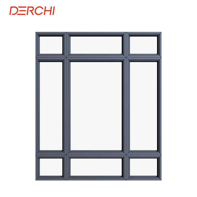 American Cheap Brown Bathroom Anti-Theft Fixed Double Ventilation Triple Pane Inward Opening Pvc Casement Window