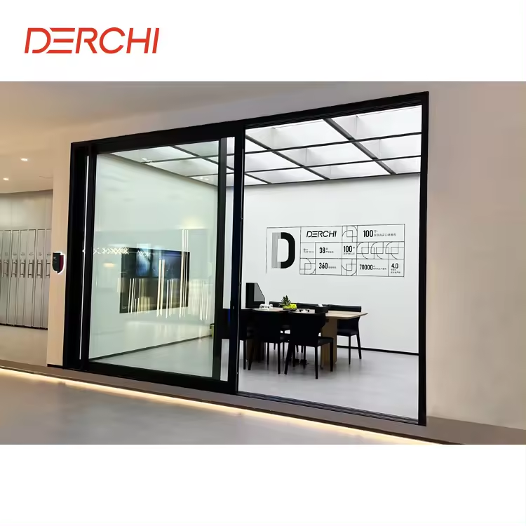 DERCHI NFRC Hurricane-proof and water-proof exterior aluminum glass sliding door energy efficient sliding door