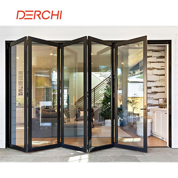 Best replacement exterior soundproof aluminum glass folding/ bifold/ bi folding/ accordion bi-fold patio doors