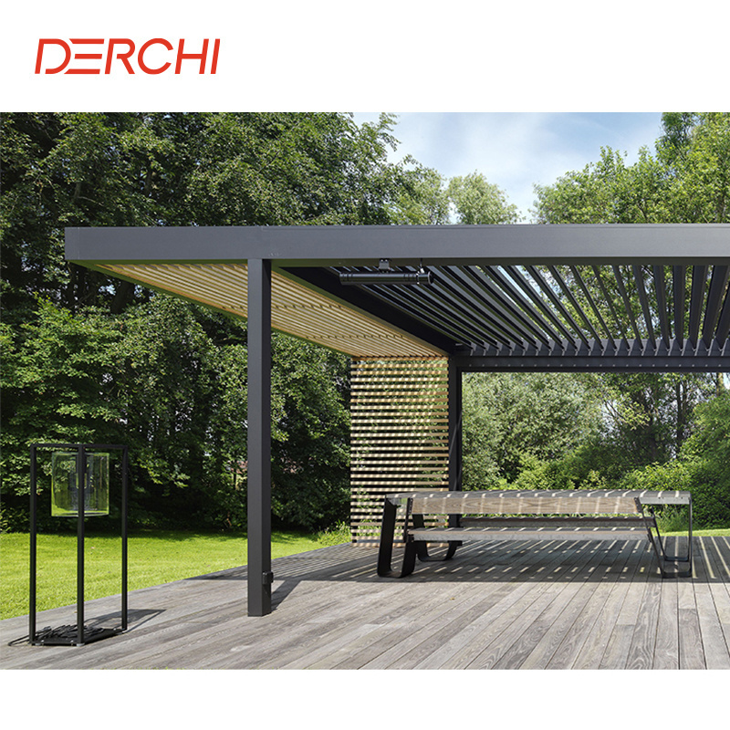 High Quality Outdoor Gazebo Aluminum Pergola Shutters Remote Control Electric Waterproof Pergola