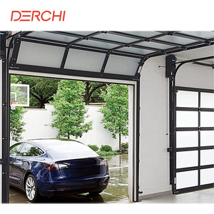 Soundproof 9x9 full view garage door aluminum glass tilt up garage door for sale