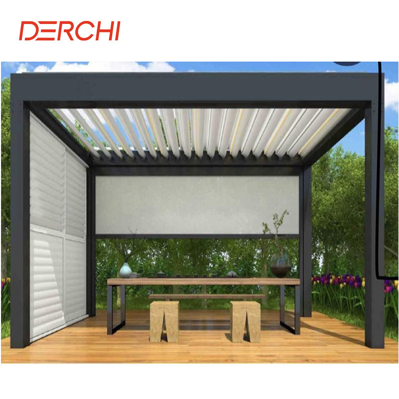 High Quality Outdoor Gazebo Aluminum Pergola Shutters Remote Control Electric Waterproof Pergola