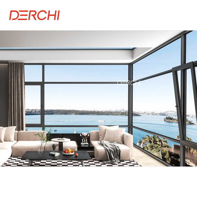 DERCHI NEW Styles Thermal break aluminum glass slide and tilt window