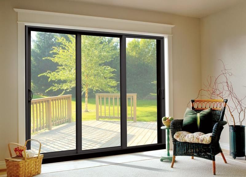 slim frame black waterproof double glass safety gate aluminium patio sliding doors