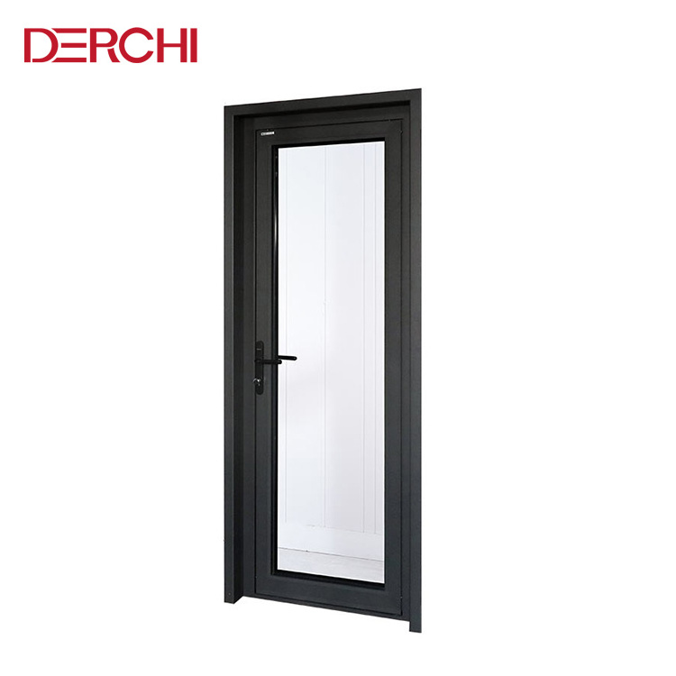 Black Aluminum frame frosted glass interior doors apartment bedroom doors design aluminium frosted glass door