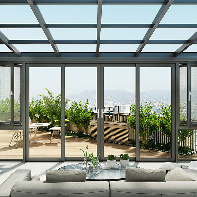 Wholesale Price Customized Modern Style Aluminium Frame Sunroom  Commercial Glass House