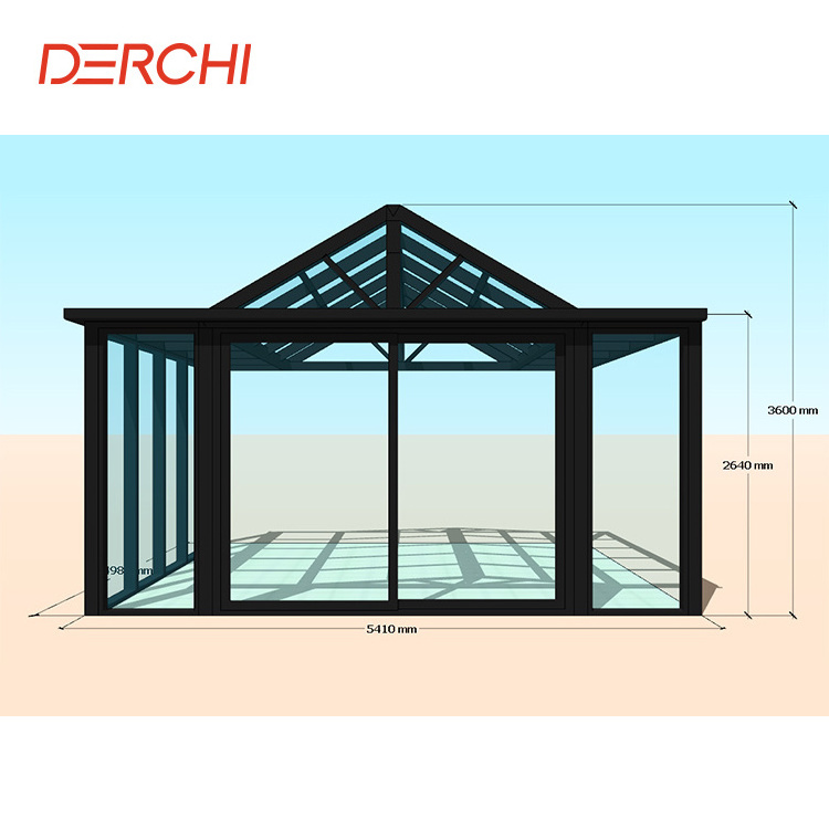 Free Standing Villa house sunrooms winter garden glass houses aluminium triangle sunroom