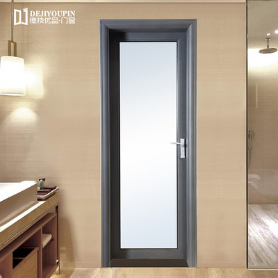 Waterproof Bathroom Aluminium Alloy Interior Glass Swing Room Door Design