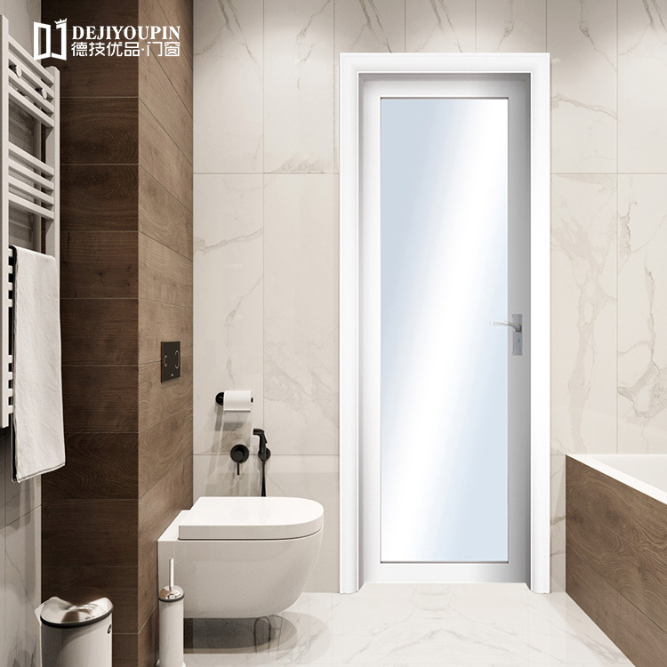 Waterproof Bathroom Aluminium Alloy Interior Glass Swing Room Door Design