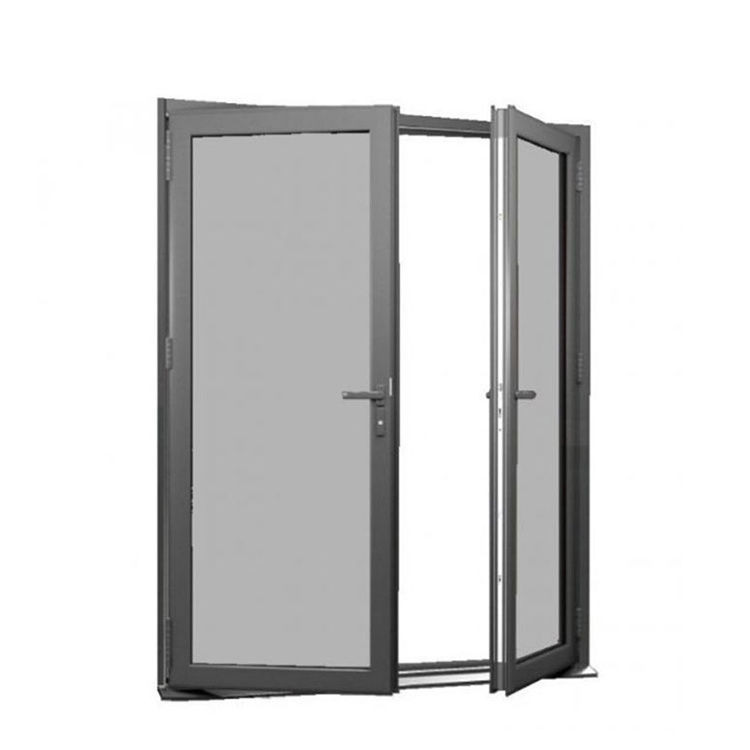 French door double swing and single swing thermal break aluminum glass door