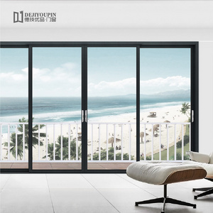 Residential project hurricane impact 3 tracks design interior bullet proof sliding glass patio door for room