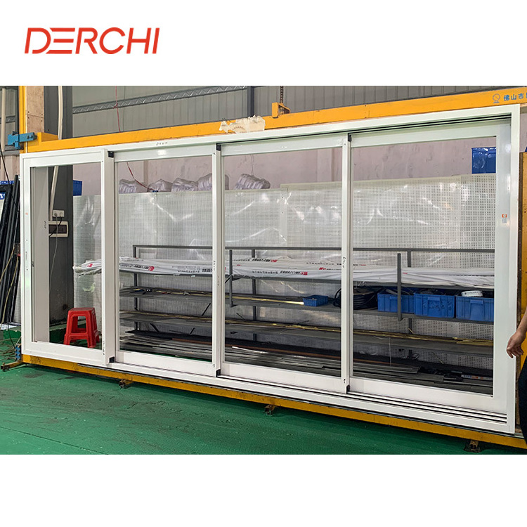 DERCHI AS2047 NFRC outdoor balcony double glass hurricane impact soundproof bulletproof aluminum sliding door