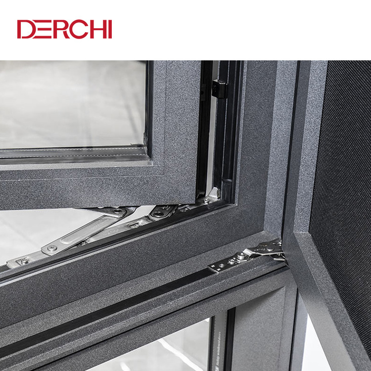 Hurricane Impact Windows Thermal Break Aluminum Casement Window Double Toughened Glass Aluminum Windows