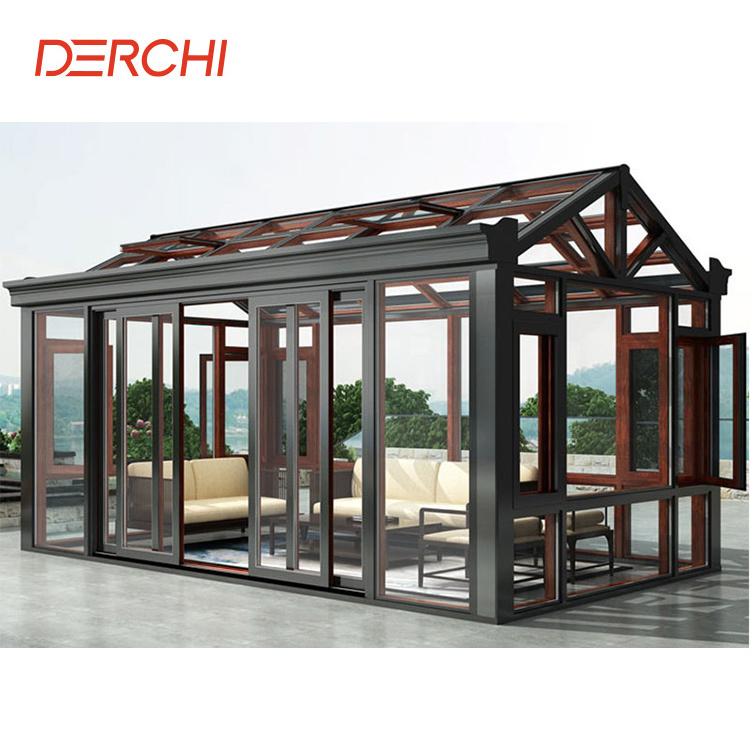 8x8 Modern design glass house outdoor winter garden sunroom glass panels for sale