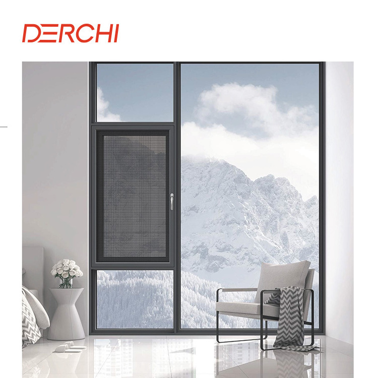 DERCHI Soundproof open out specialty aluminum bay windows for sale