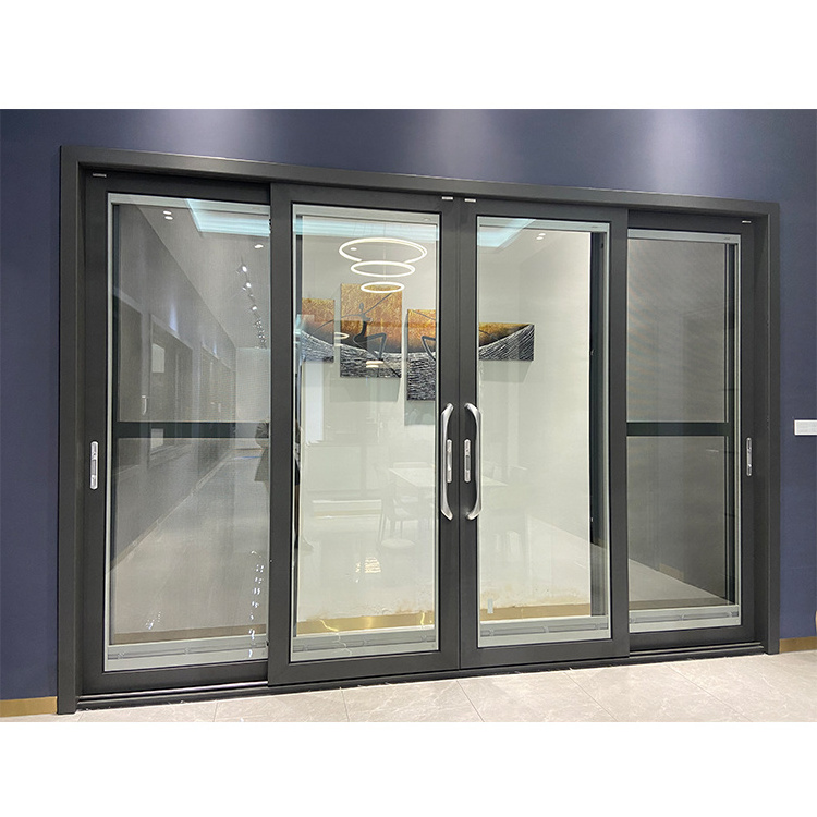 Hurricane resistant thermal break large glass big view aluminum lift sliding patio doors