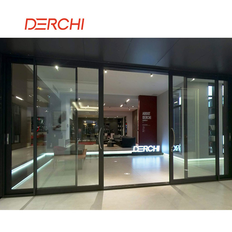 DERCHI AS2047 NFRC outdoor balcony double glass hurricane impact soundproof bulletproof aluminum sliding door