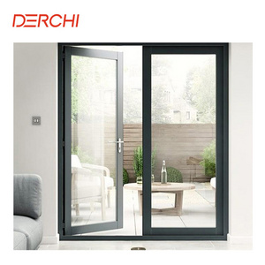 Soundproof double glazing used exterior aluminum patio french doors for sale