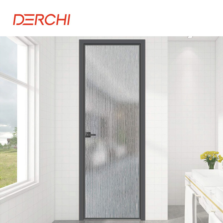 Modern Bathroom Narrow Frame Casement Aluminium Interior Glass door price