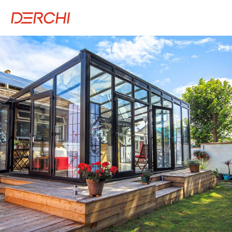 Free Standing Villa house sunrooms winter garden glass houses aluminium triangle sunroom