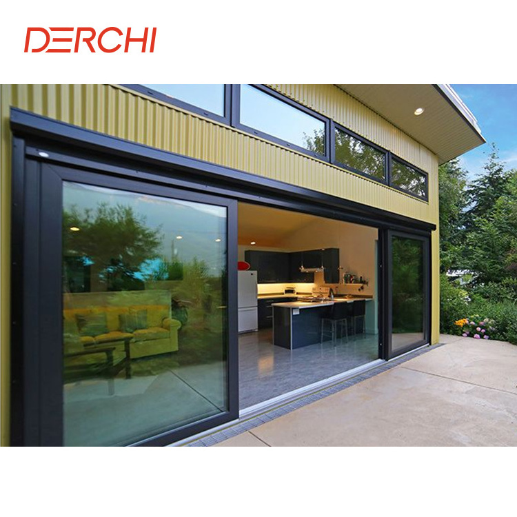 Gold supplier commercial system tinted glass sliding door design with tempered glass