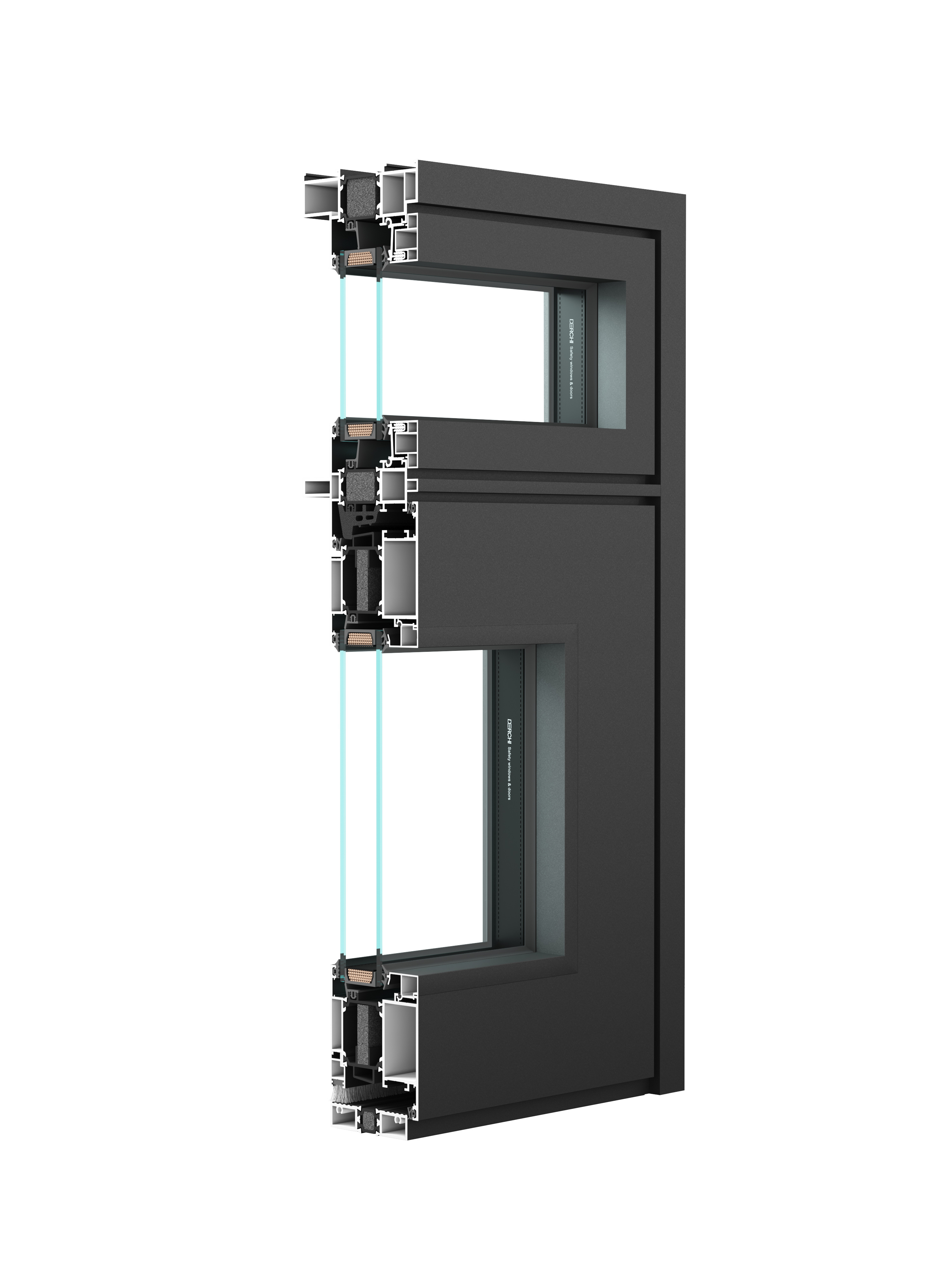 Multi-point lock high quality french casement thermal break aluminum double glazing exterior door