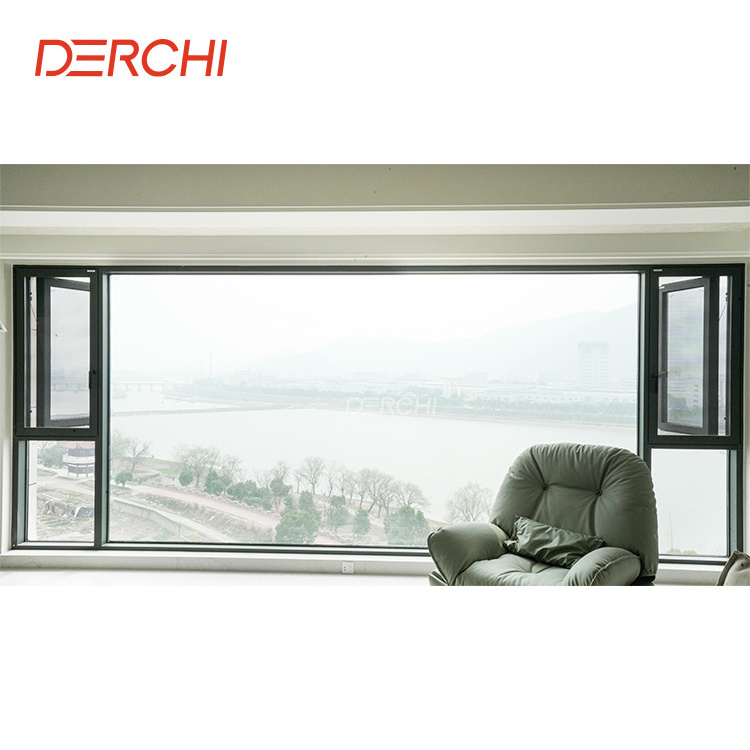 Soundproof double glazed insulated aluminium glass casement windows design high impact energy efficiency aluminum window