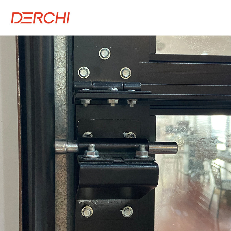 DERCHI New black combined glass panel automatic commercial exterior transparent garage door