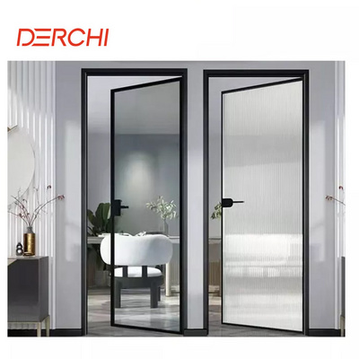 Modern Bathroom Narrow Frame Casement Aluminium Interior Glass door price