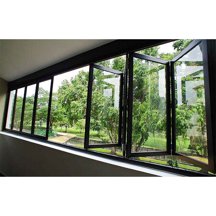 Australia standard thermal break horizontal bifold windows folding glass window