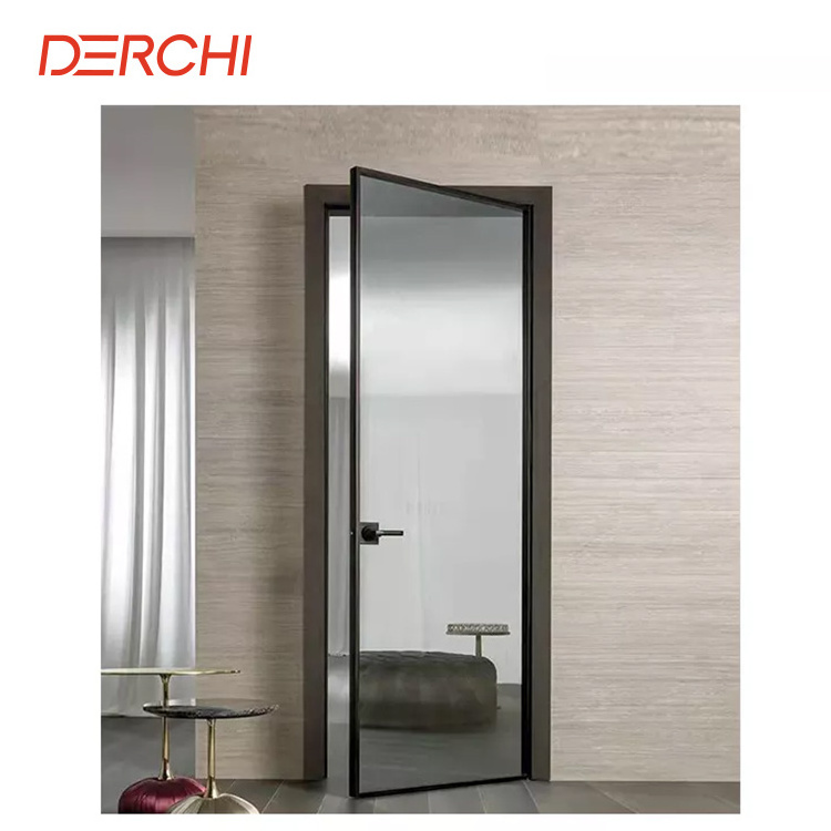 Modern Bathroom Narrow Frame Casement Aluminium Interior Glass door price