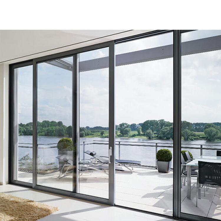 Hurricane resistant thermal break large glass big view aluminum lift sliding patio doors