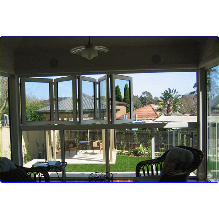 Australia standard thermal break horizontal bifold windows folding glass window