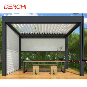 Luxury  Motorized outdoor bioclimatique pergola Adjustable Louvre Roof System Gazebo gazebo