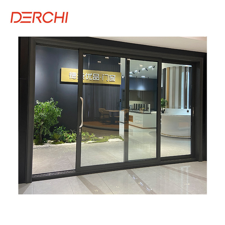 Residential project hurricane impact 3 tracks design interior bullet proof sliding glass patio door for room