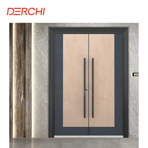 Modern Large Front Main Entrance Door Security Smart Lock Cast Aluminum Swing Single Door for house villa