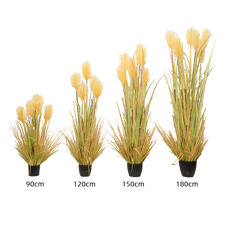 High Quality Artificial Plants Yellow autumn reed grass for indoor window plant decoration