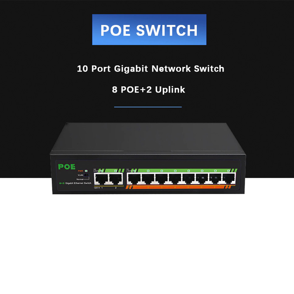 POE Switch 8/10 Port Ethernet Switch 1000Mbps  For IP Camera/Wireless AP/CCTV Security Camera Syst