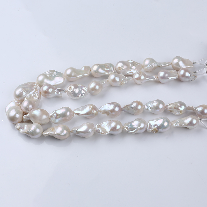 14-20mm cheap price natural white loose real freshwater baroque pearl beads strand