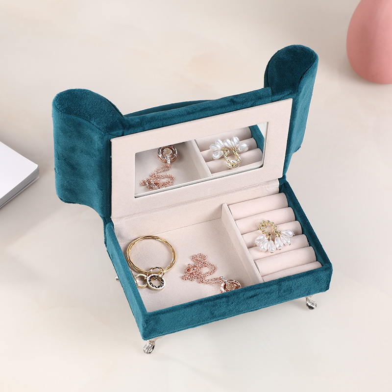 Nordic style sofa exquisite jewelry box velvet soft high-end texture Storage Jewelry Packaging Box