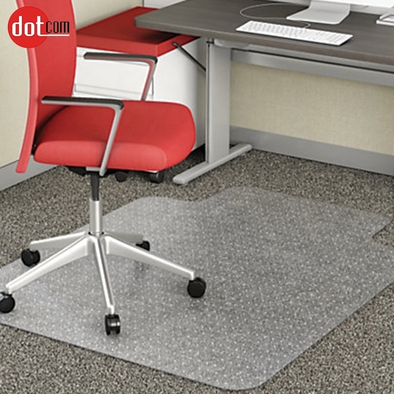 Design Floor Protection Chair Mat for Carpet Floors Chair Mat Desk Plastic for Office Wholesale PVC Transparent Modern Rectangle