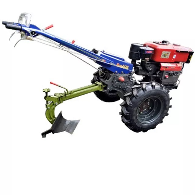 Farm two wheels hydraulic PTO hand walking behind tractors with 2 ton trailer machine