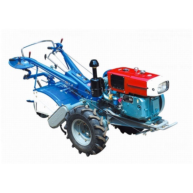 Farm two wheels hydraulic PTO hand walking behind tractors with 2 ton trailer machine