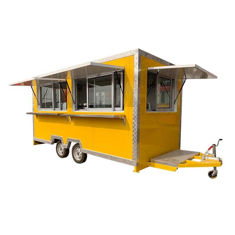 Custom Size Grill Equipment Mobile Kitchen Van Fast Food Trailer Mobile Tacos Truck Coffee Carts Restaurant BBQ